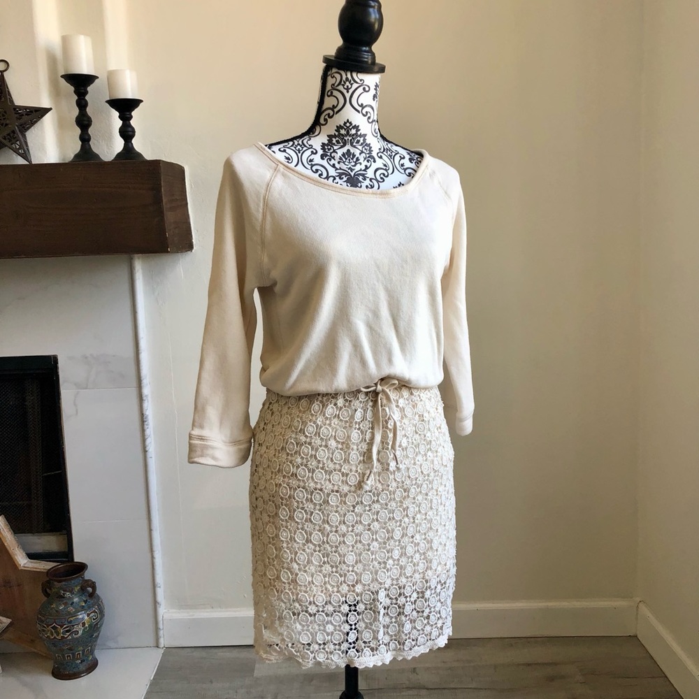 Anthropologie Saturday Sunday Crochet Sweater Ceridwen Dress